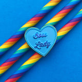 Rainbow Boss Lady - Enamel Pin - Hand Over Your Fairy Cakes - hoyfc.com